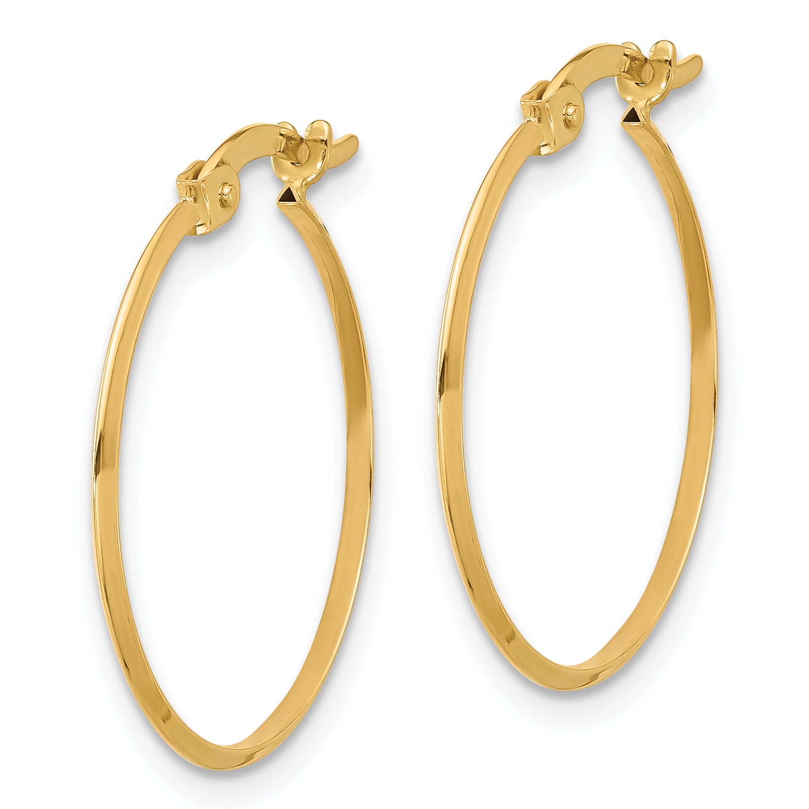 14K Polished Knife Edge Hoop Earrings Secondary image