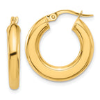 14K Polished Tube Hoop Earrings