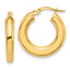 14K Polished Tube Hoop Earrings