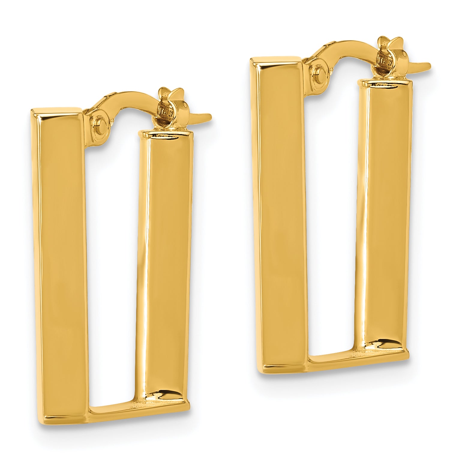 14K Polished U Shape Hoop Earrings