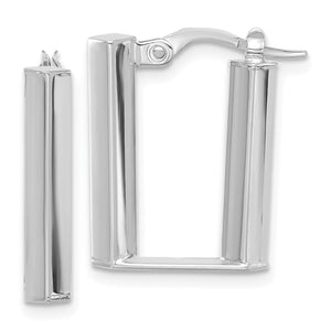 White Shape Hoop Earrings in 14K White Gold, 21mm - Sophia Jewelers