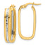 14K Two-tone D/C Oval Hoop Earrings