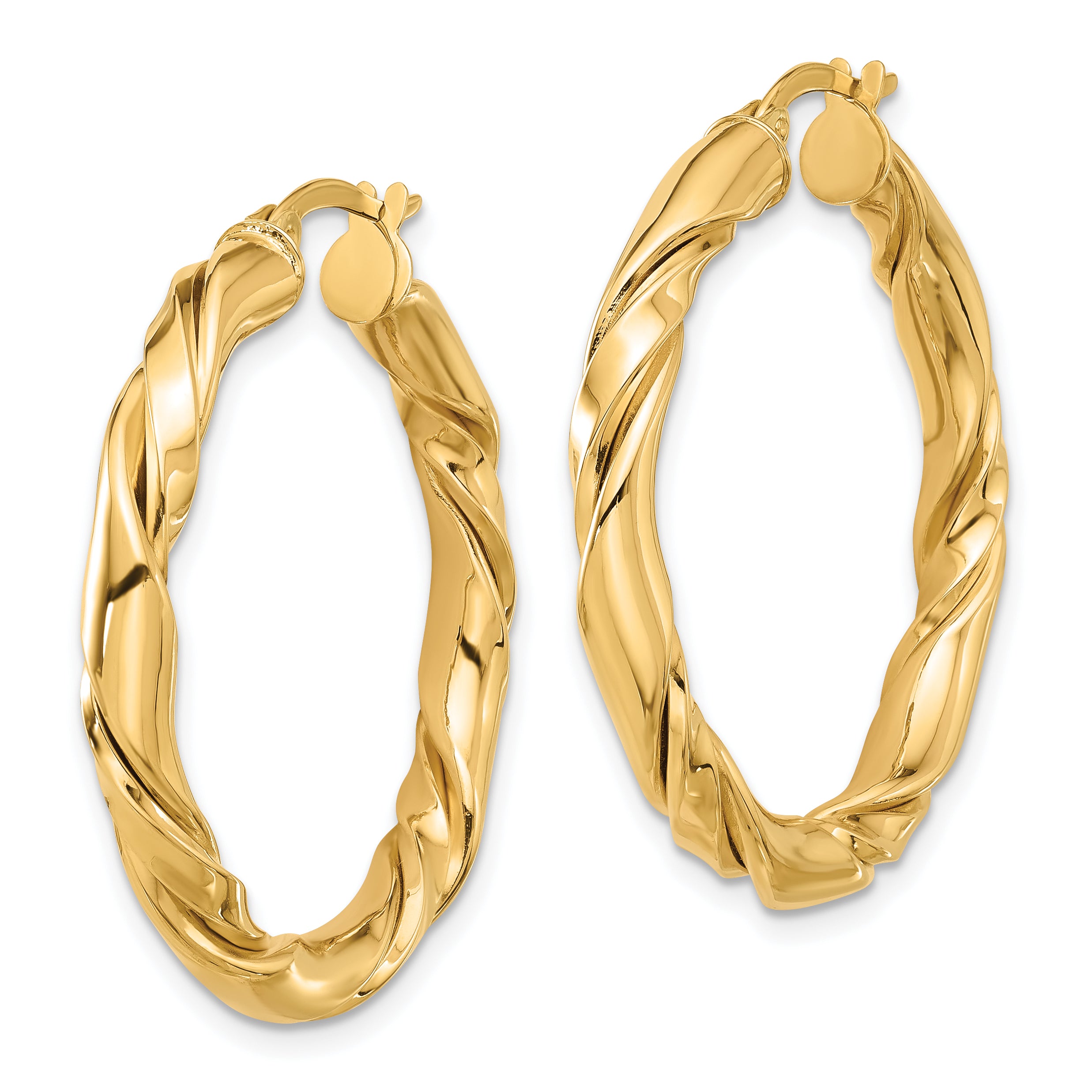 14k Polished Twisted Hoop Earrings Secondary image