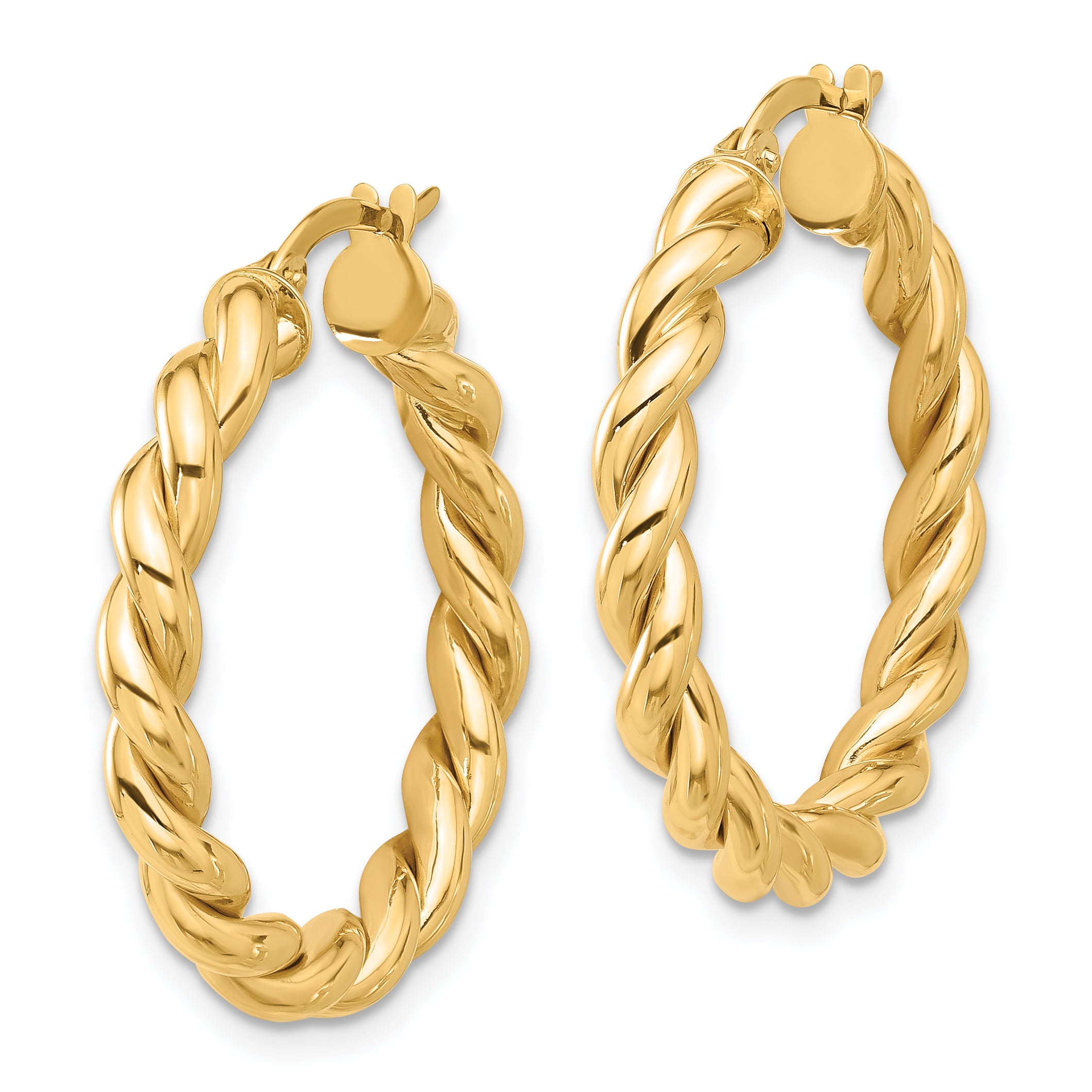 14k Polished Twisted Hoop Earrings Secondary image