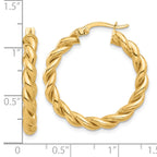14k Polished Twisted Hoop Earrings