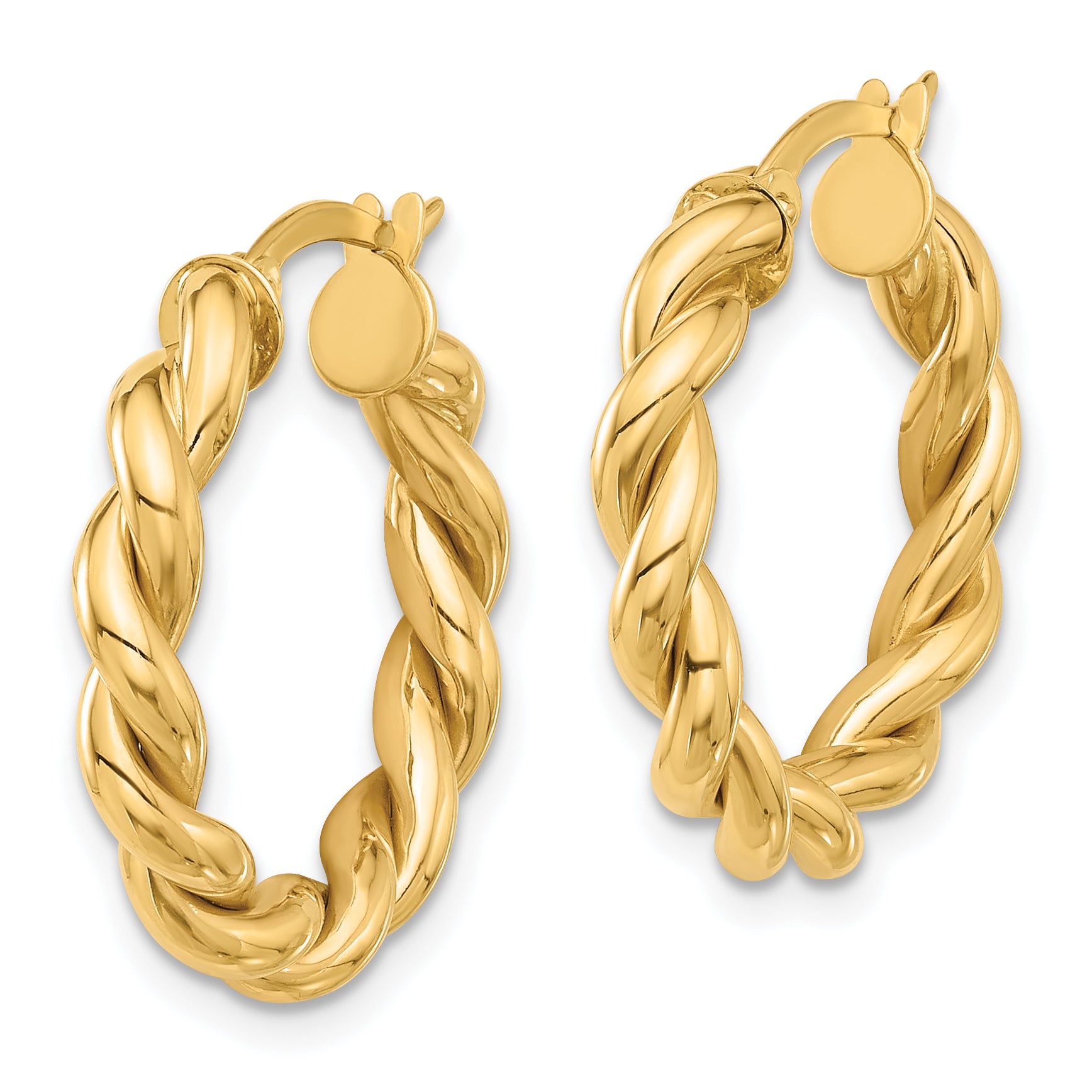 14k Polished Twisted Hoop Earrings Secondary image