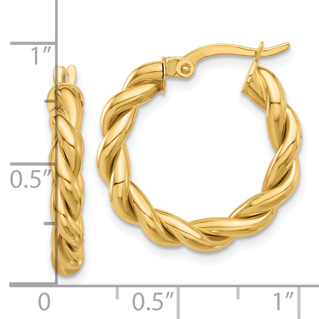 14k Polished Twisted Hoop Earrings