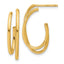 14K Polished Oval /Double Strand  J-Hoop Post Earrings