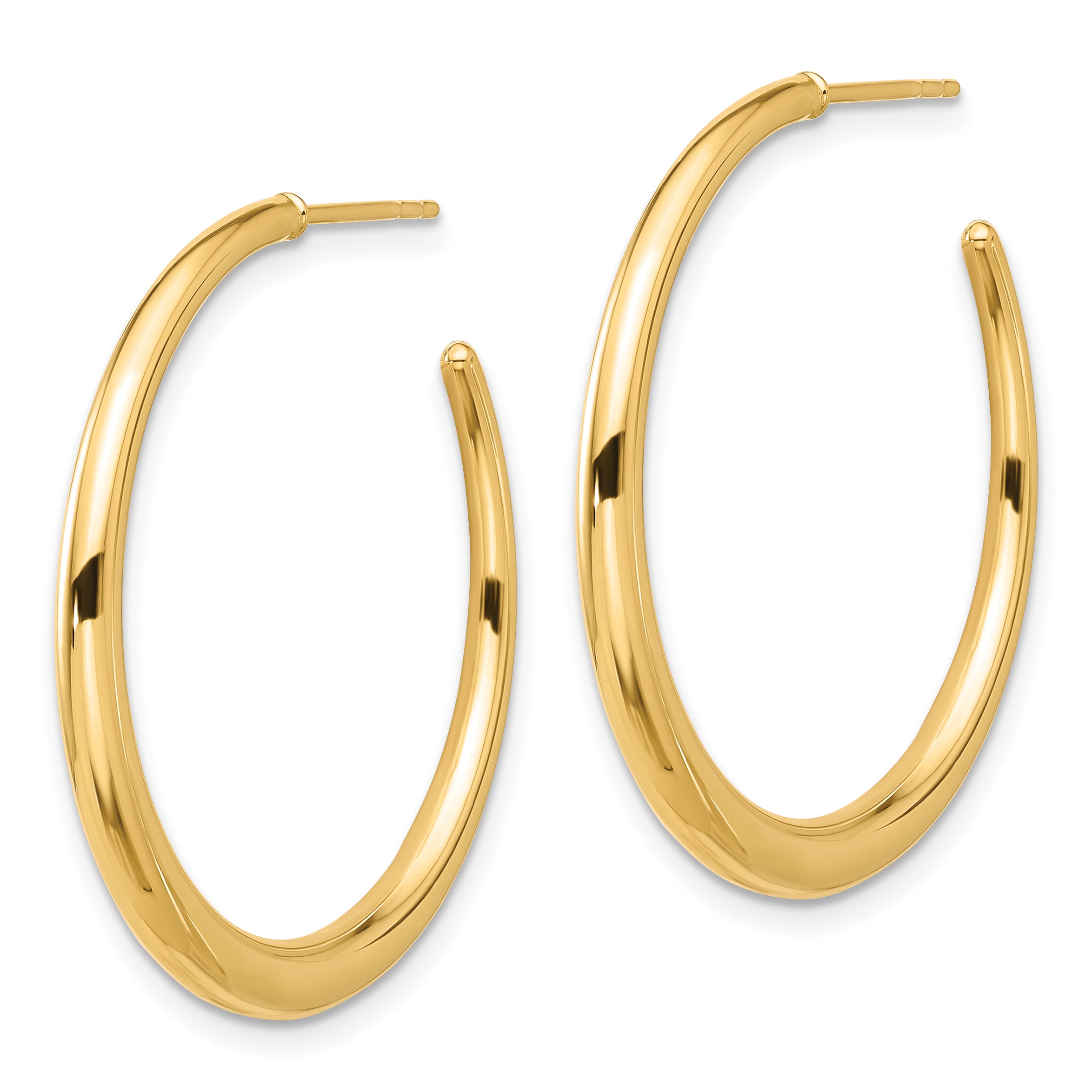 14K Polished Hoop Post Earrings Secondary image