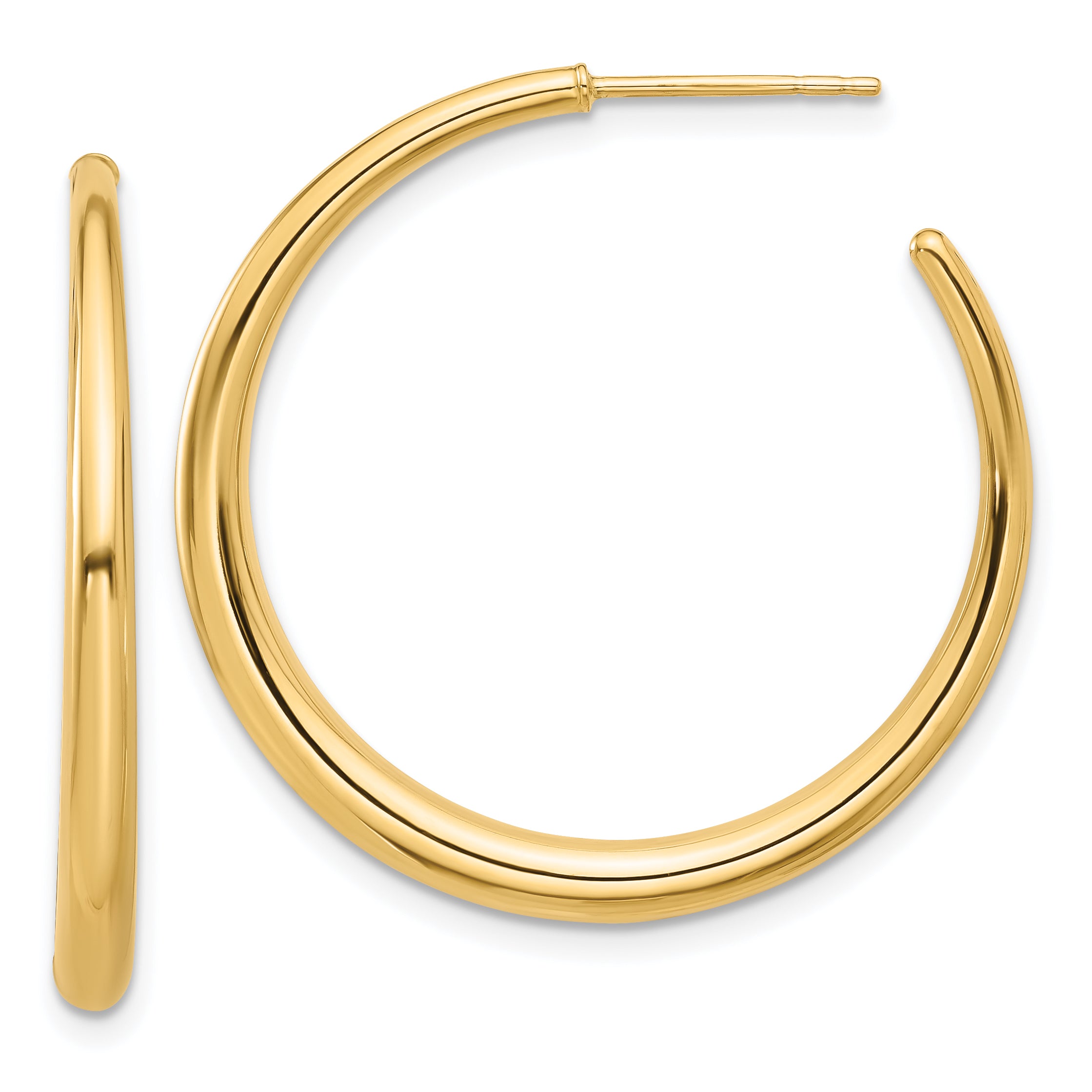 14K Polished Hoop Post Earrings Main image