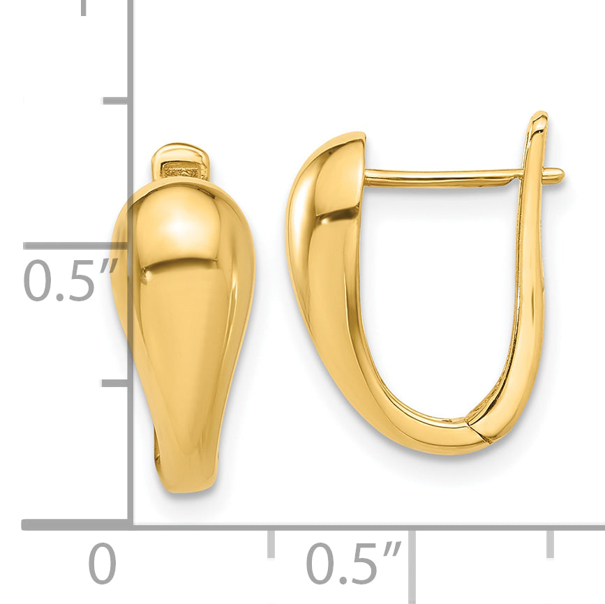 14K Polished Hinged Earrings