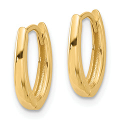 14K Polished Oval Hinged Hoop Earrings