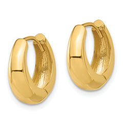 14K Polished Hinged Huggie Hoop Earrings