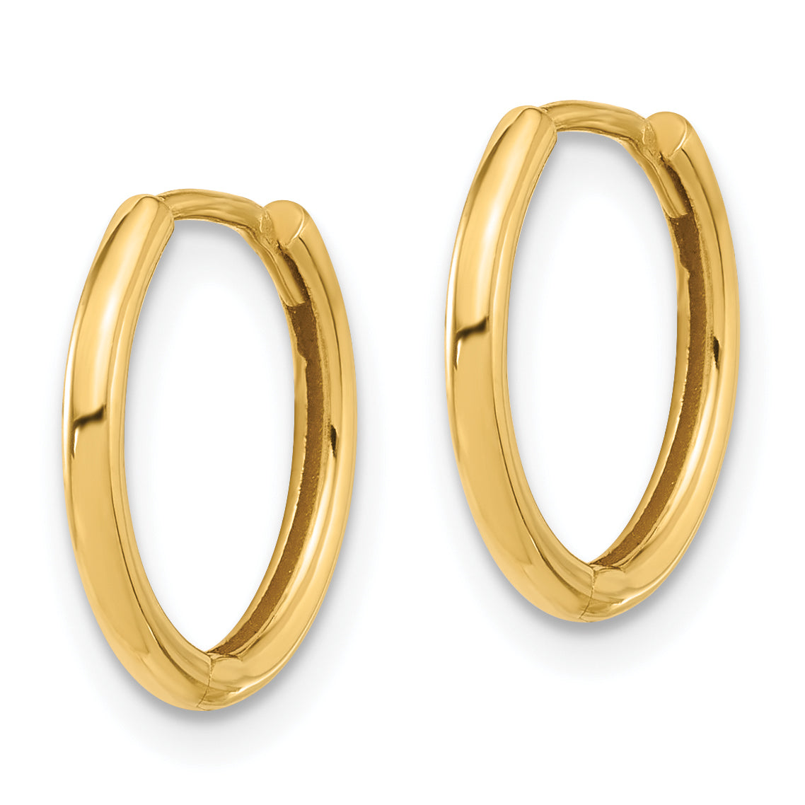 14K Polished Hinged Hoop Earrings Secondary image