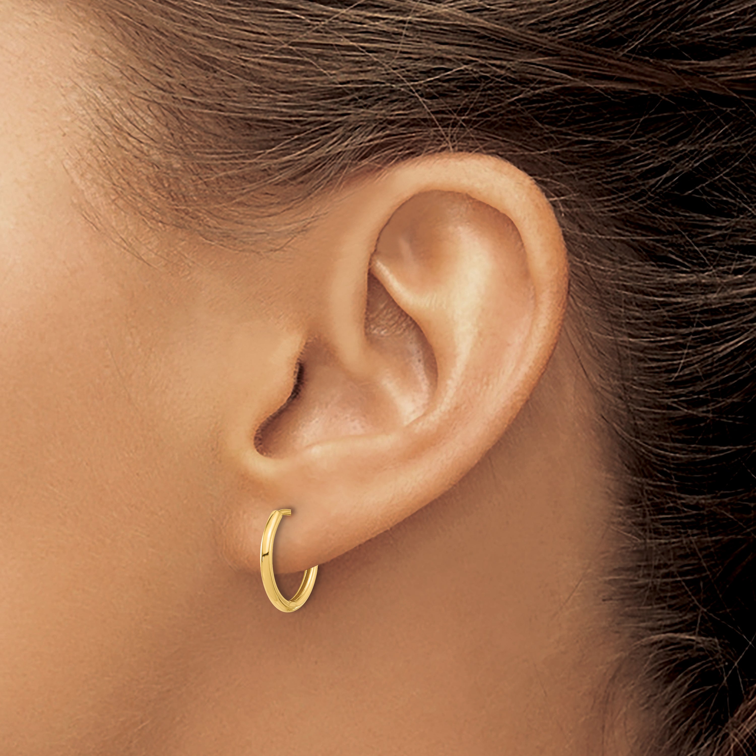 14K Polished Hinged Hoop Earrings