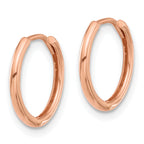 14K Rose Gold Polished Hinged Hoop Earrings