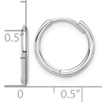 14K White Gold Polished Hinged Hoop Earrings