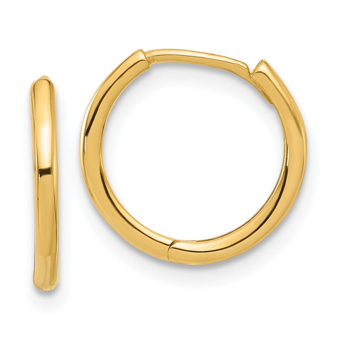 14K Polished Hinged Hoop Earrings Main image