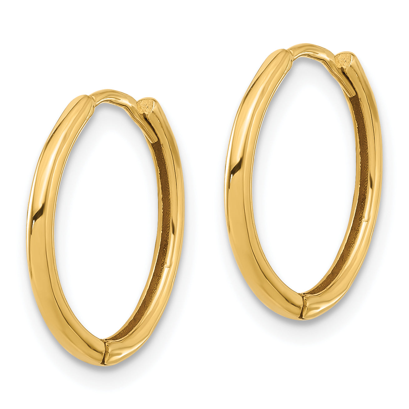 14K Polished Hinged Hoop Earrings Secondary image