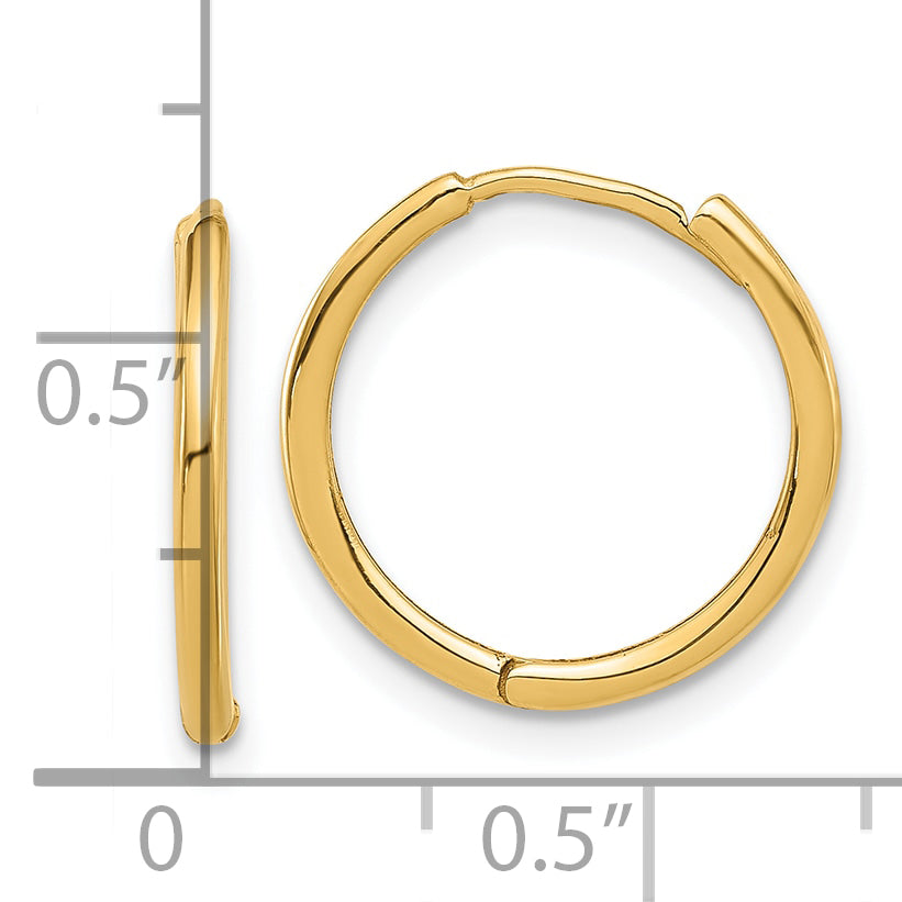 14K Polished Hinged Hoop Earrings