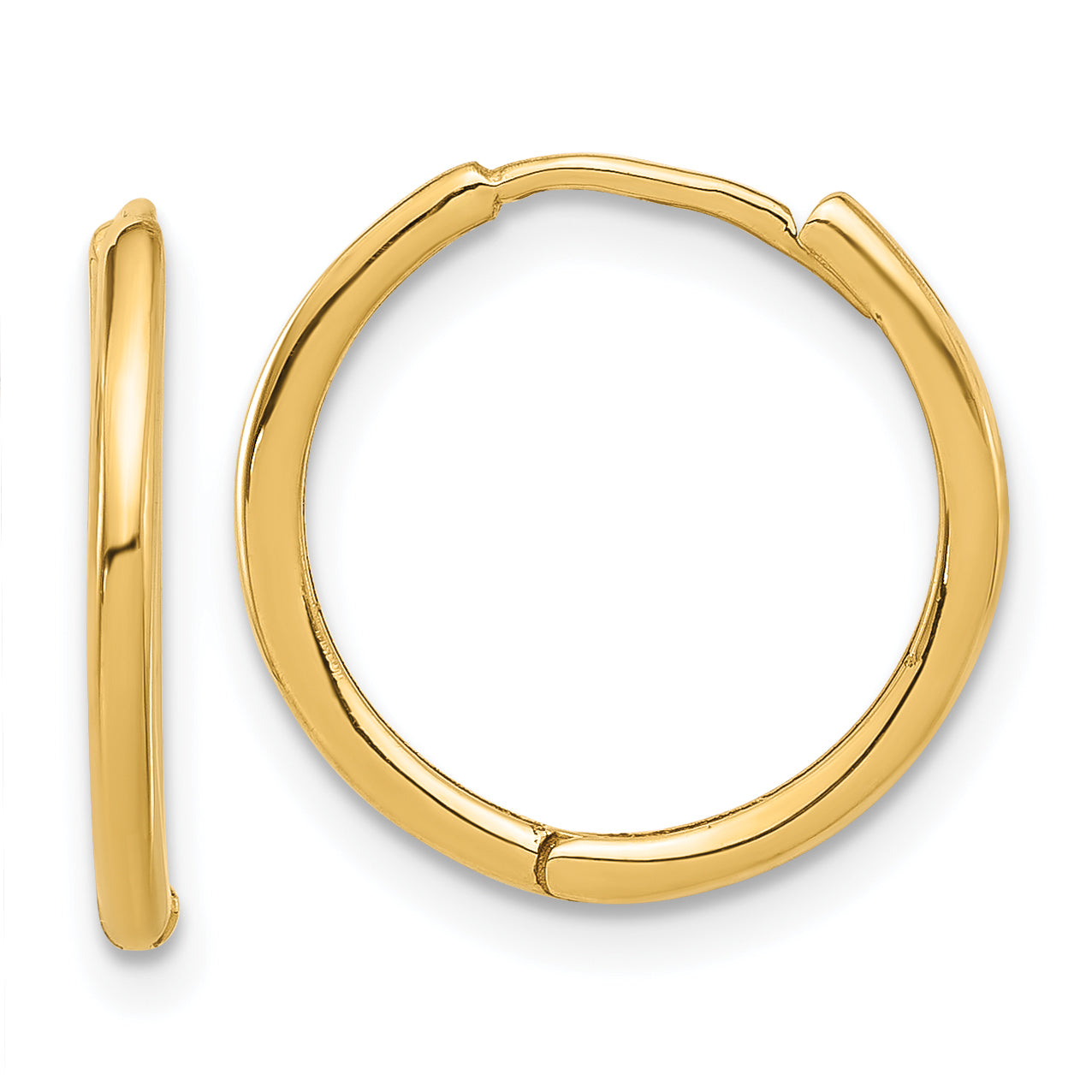 14K Polished Hinged Hoop Earrings Main image