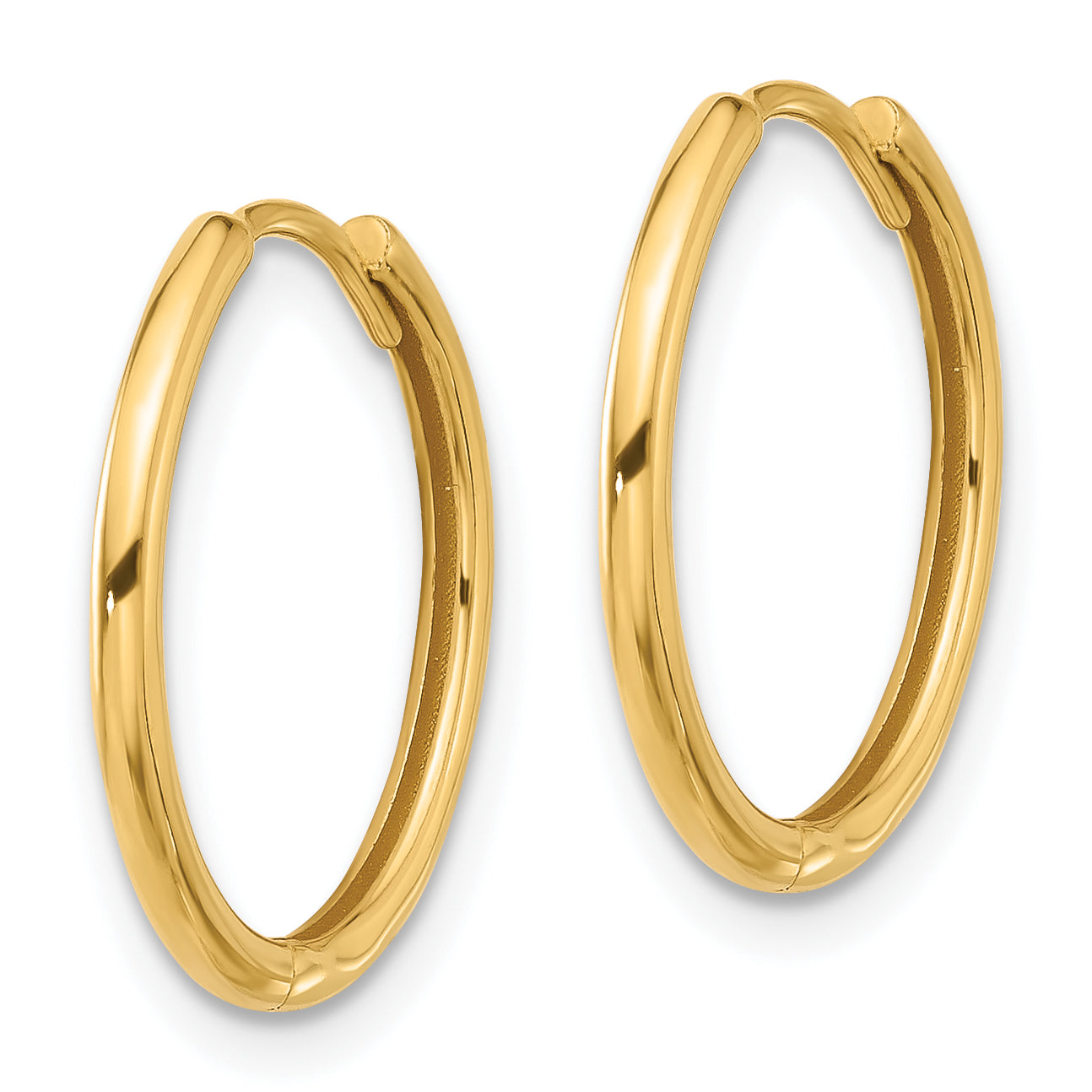 14K Polished Hinged Hoop Earrings Secondary image