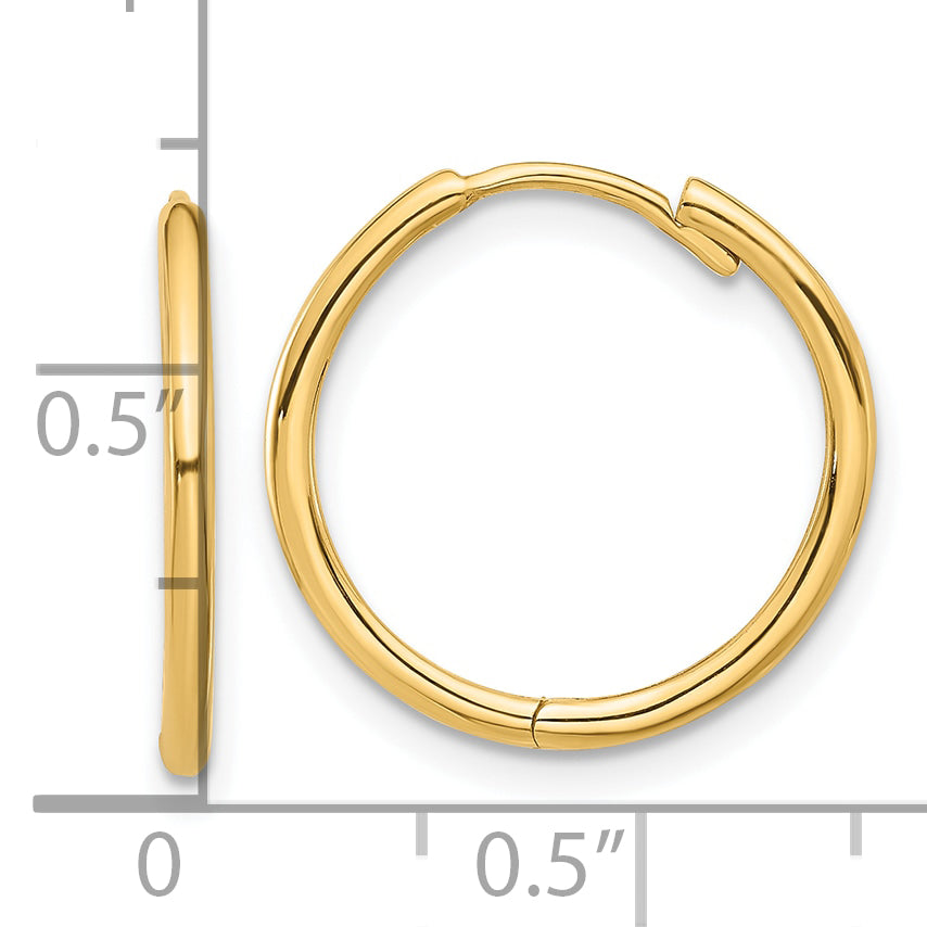 14K Polished Hinged Hoop Earrings