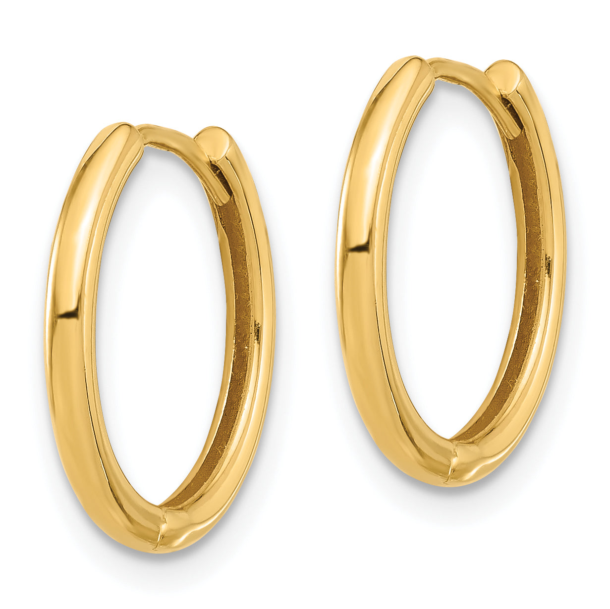 14K Polished Hinged Hoop Earrings Secondary image