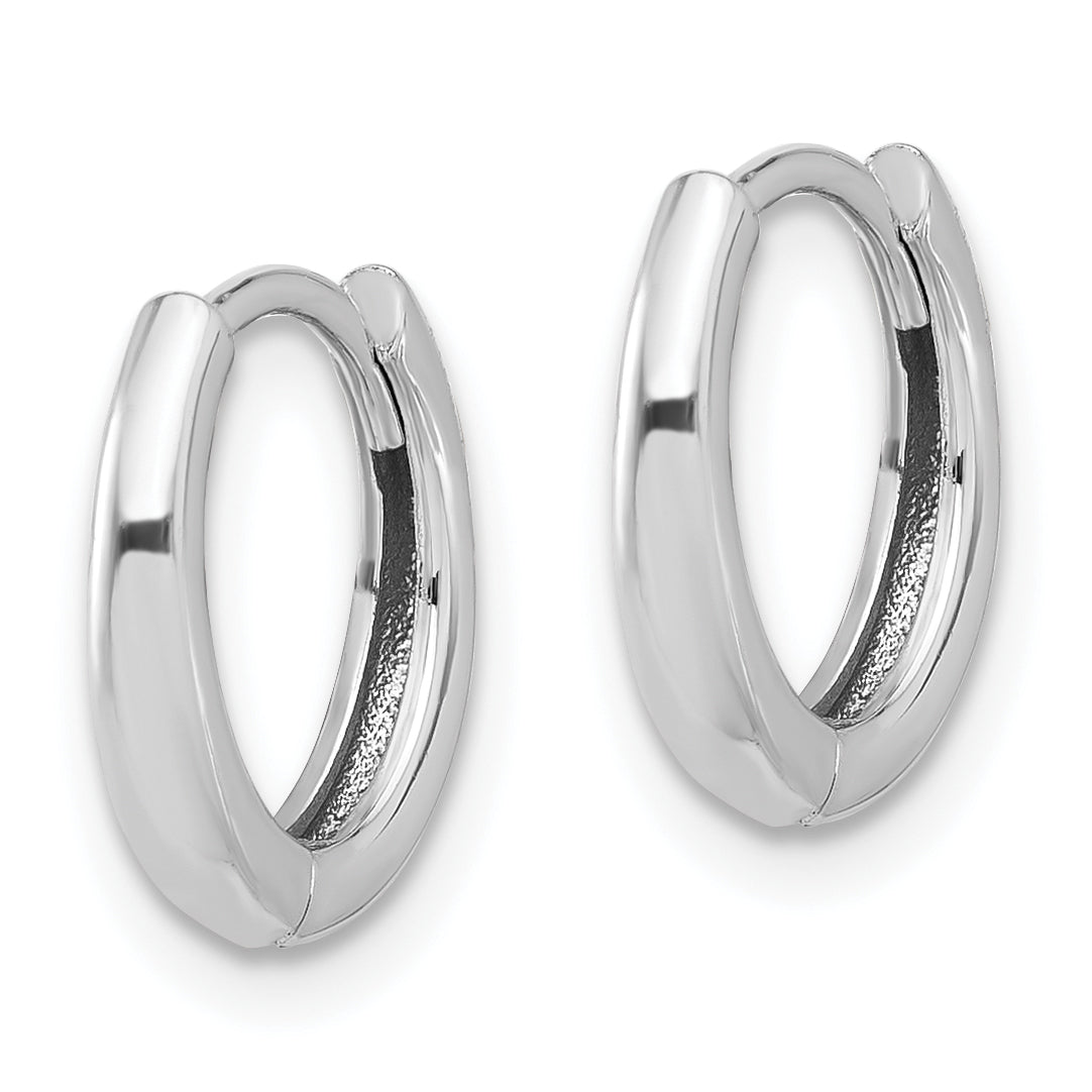 14K White Gold Polished Hinged Hoop Earrings Secondary image