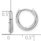 14K White Gold Polished Hinged Hoop Earrings