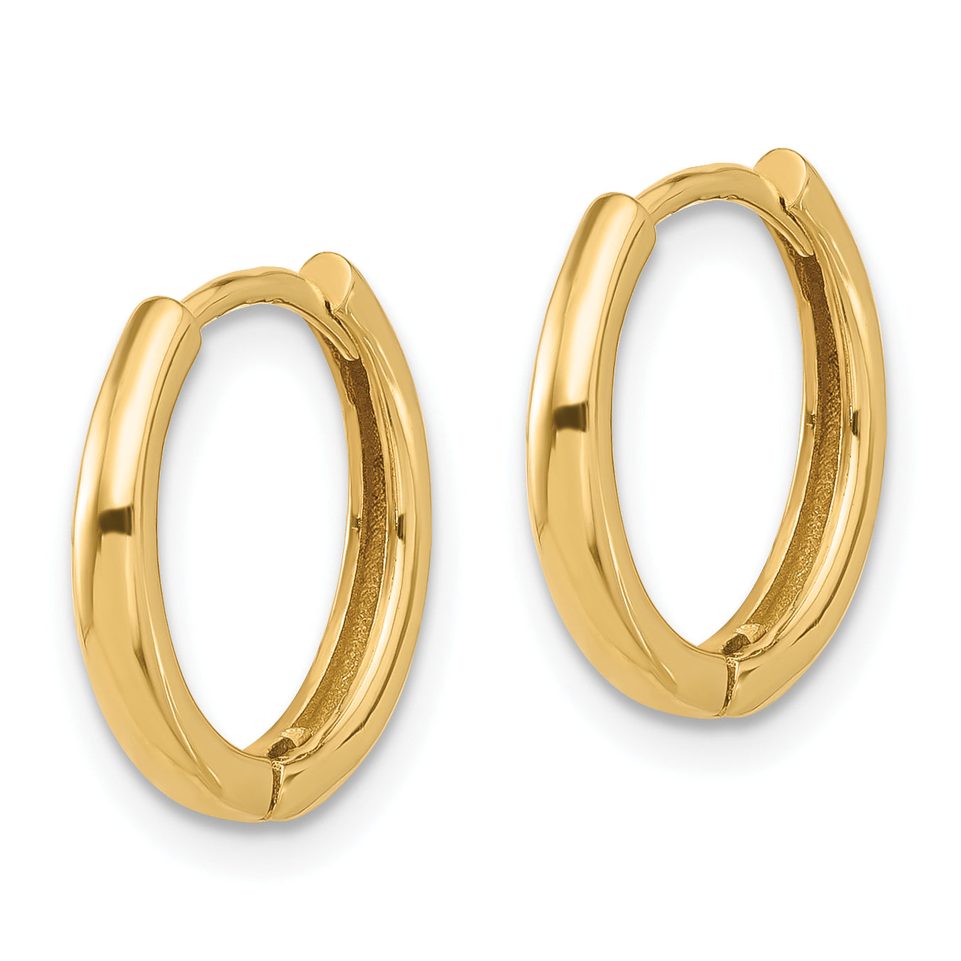 14K Polished Hinged Hoop Earrings Secondary image