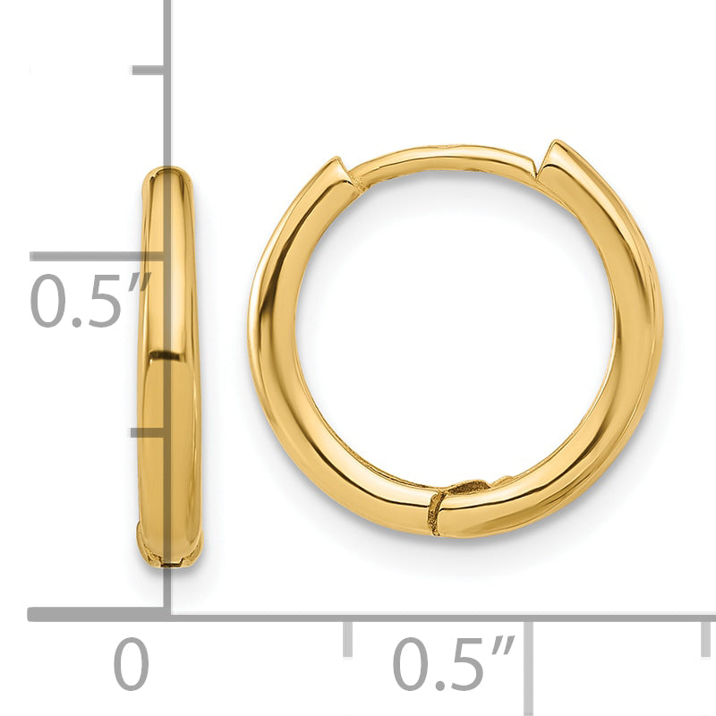 14K Polished Hinged Hoop Earrings