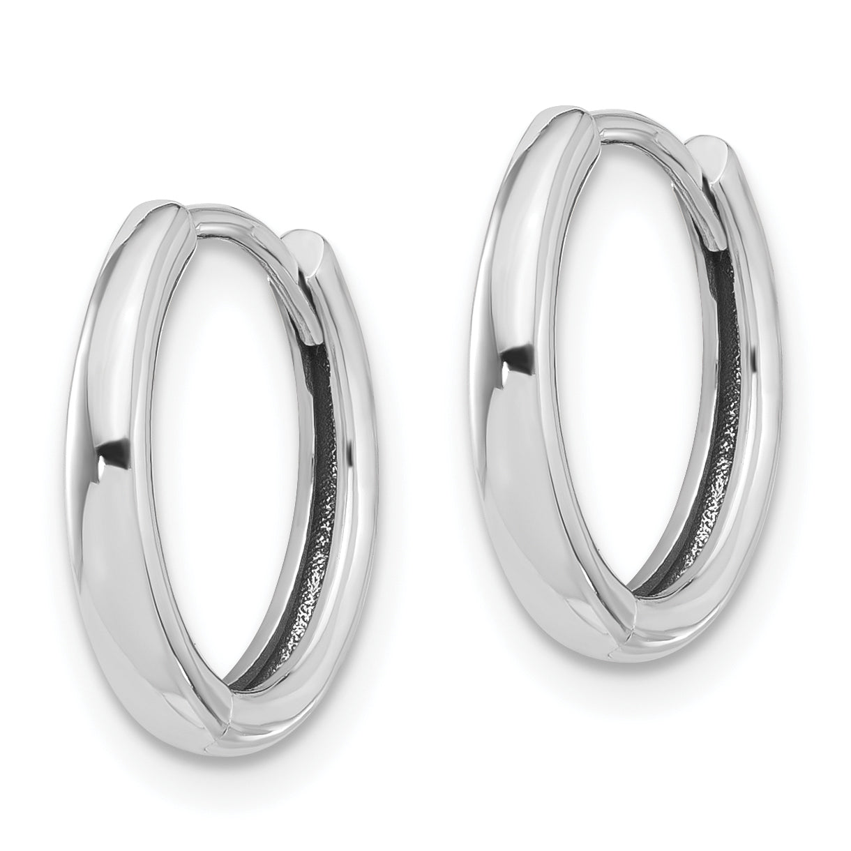 14K White Gold Polished Hinged Hoop Earrings Secondary image