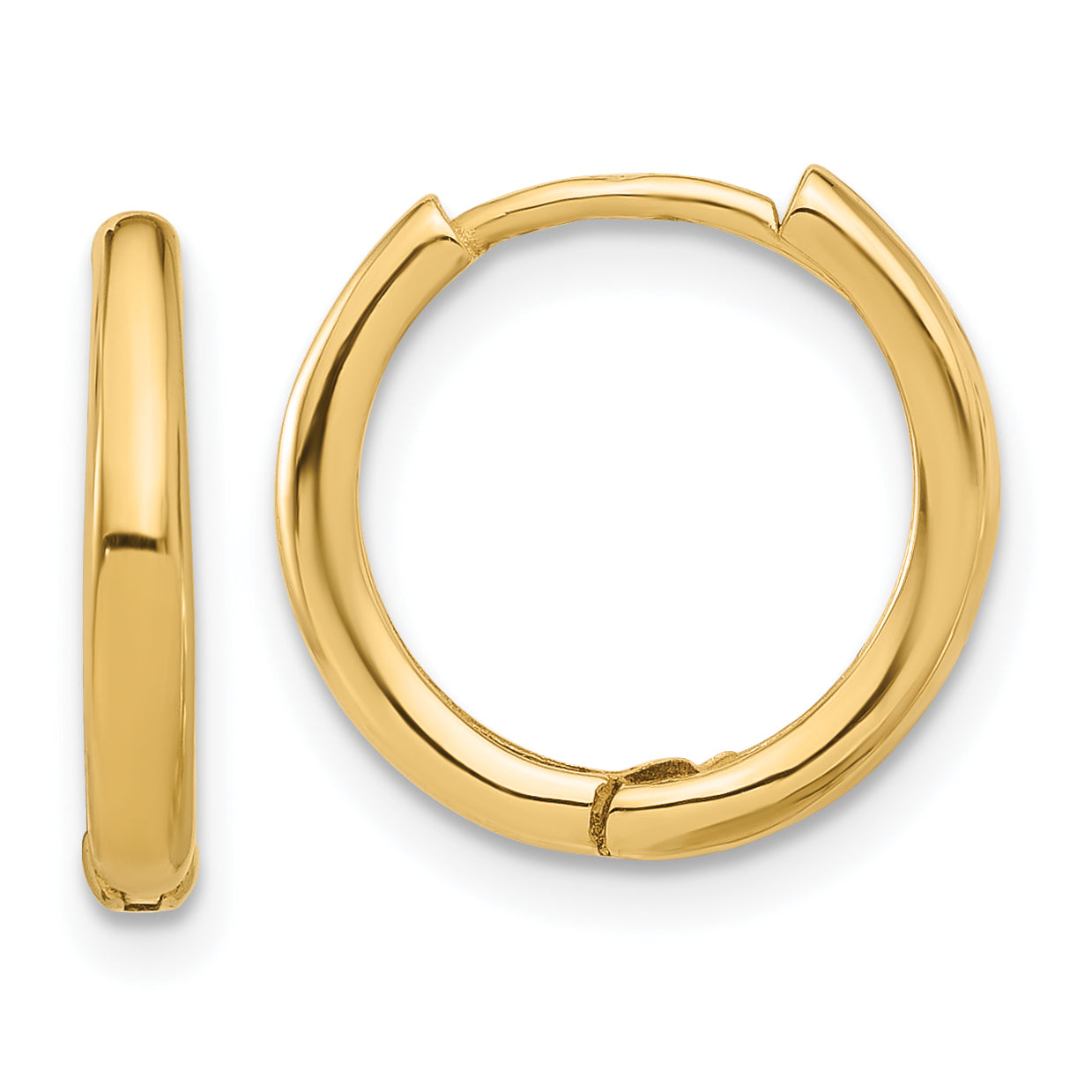 14K Polished Hinged Hoop Earrings