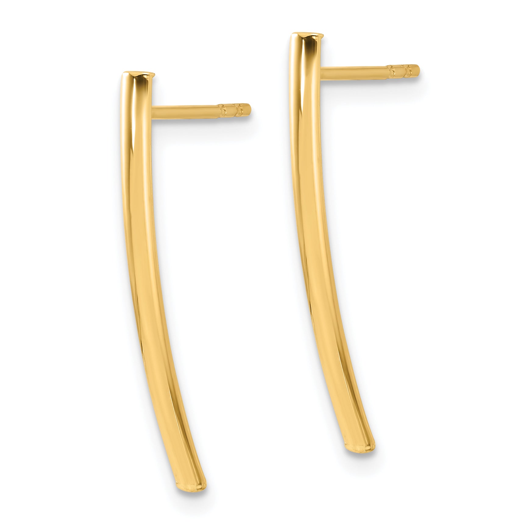 14K Polished Bar Post Earrings Secondary image