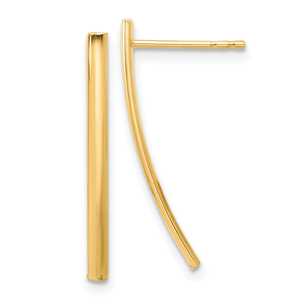 14K Polished Bar Post Earrings