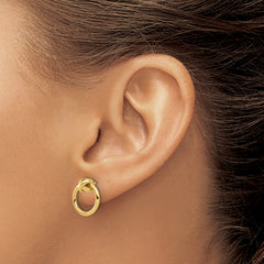 14K Polished Circle Post Earrings