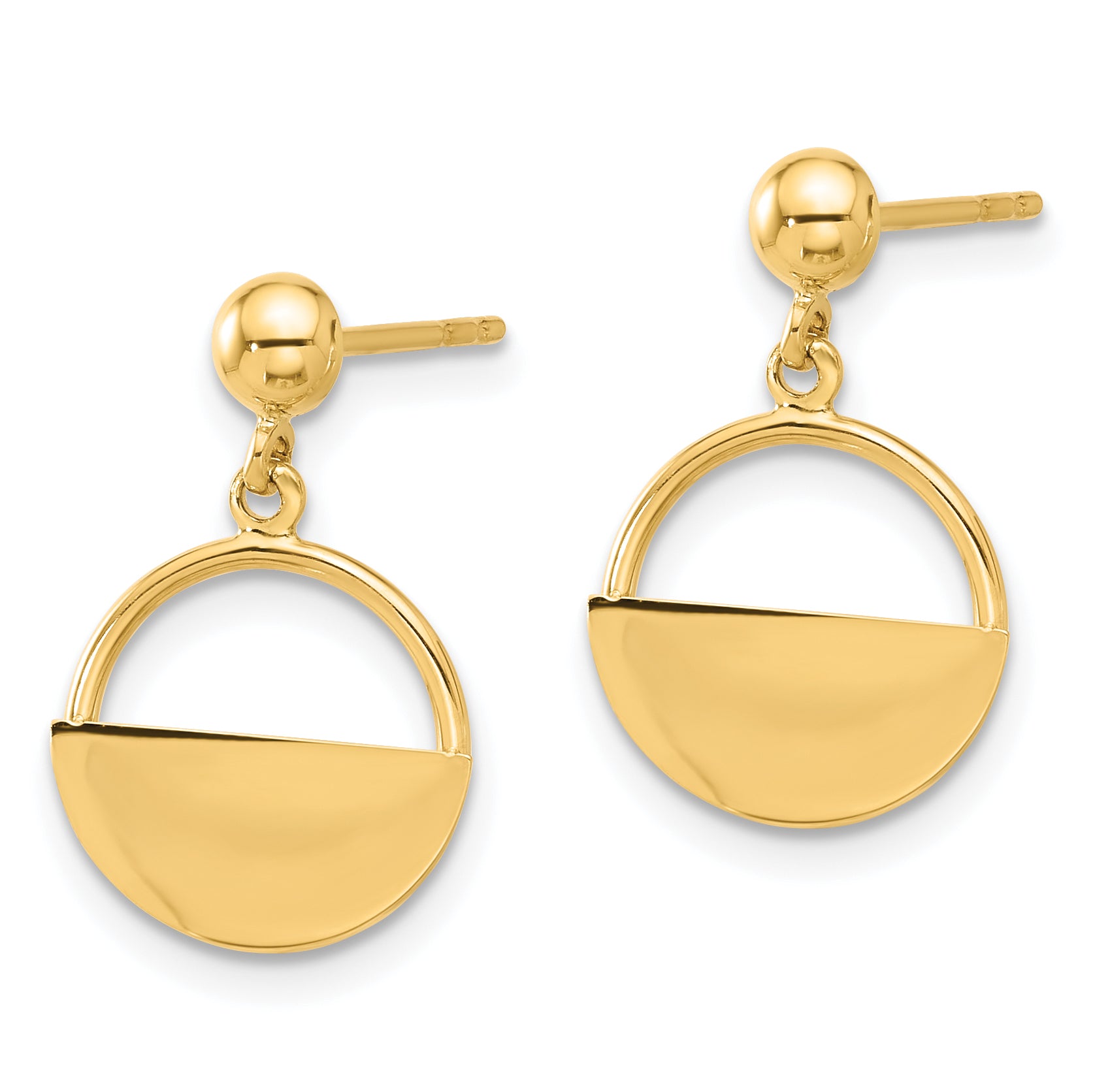 14K Polished Contemporary Dangle Post Earrings