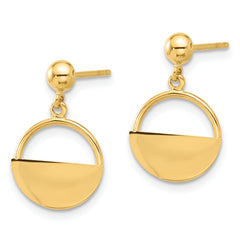14K Polished Contemporary Dangle Post Earrings