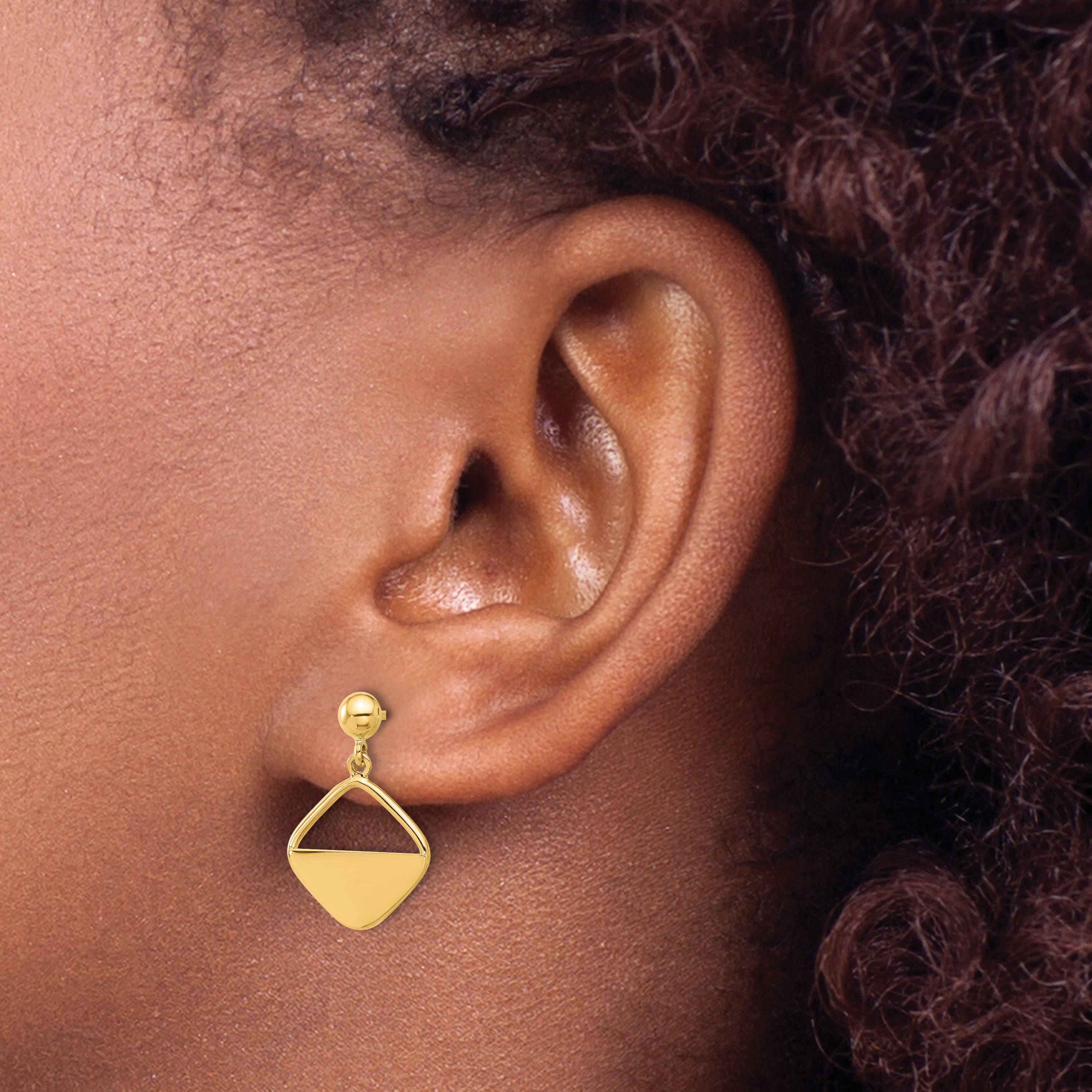 14K Polished Contemporary Dangle Post Earrings