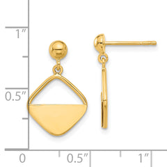 14K Polished Contemporary Dangle Post Earrings