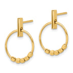 14K Polished Circle Dangle Post Earrings