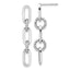 14K White Gold Polish and Twisted Chain Link Dangle Post Earrings