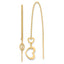 14K Polished Hearts Dangle Threader Earrings