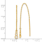 14K Polished CZ Threader Earrings
