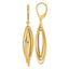 14k Polished Oval Twisted Dangle Leverback Earrings