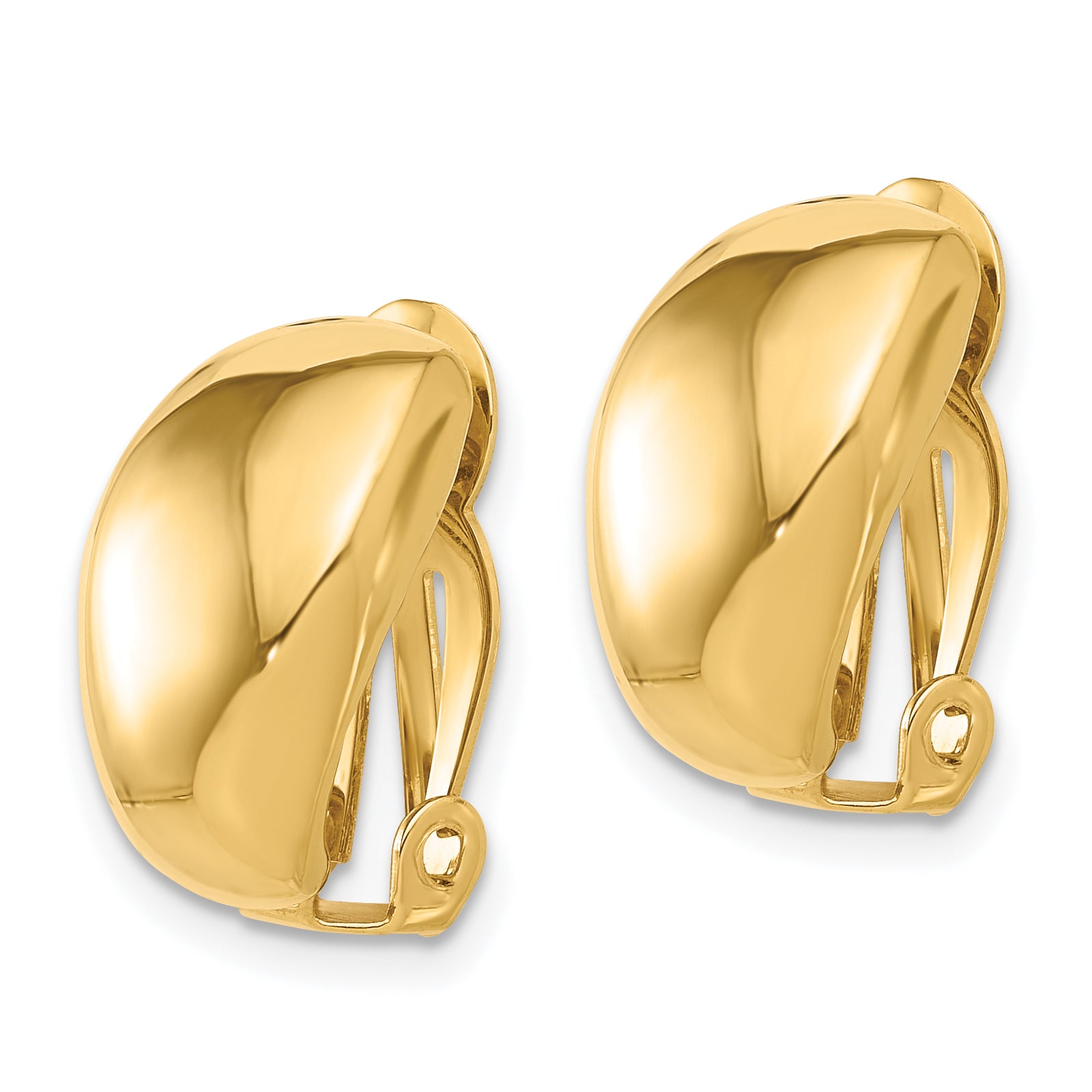 14K Polished Omega Clip Non-pierced Earrings Secondary image