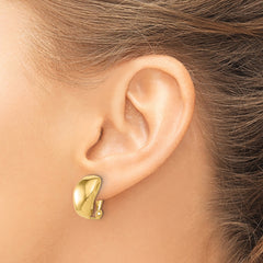 14K Polished Omega Clip Non-pierced Earrings