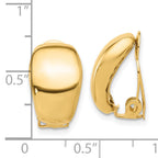 14K Polished Omega Clip Non-pierced Earrings