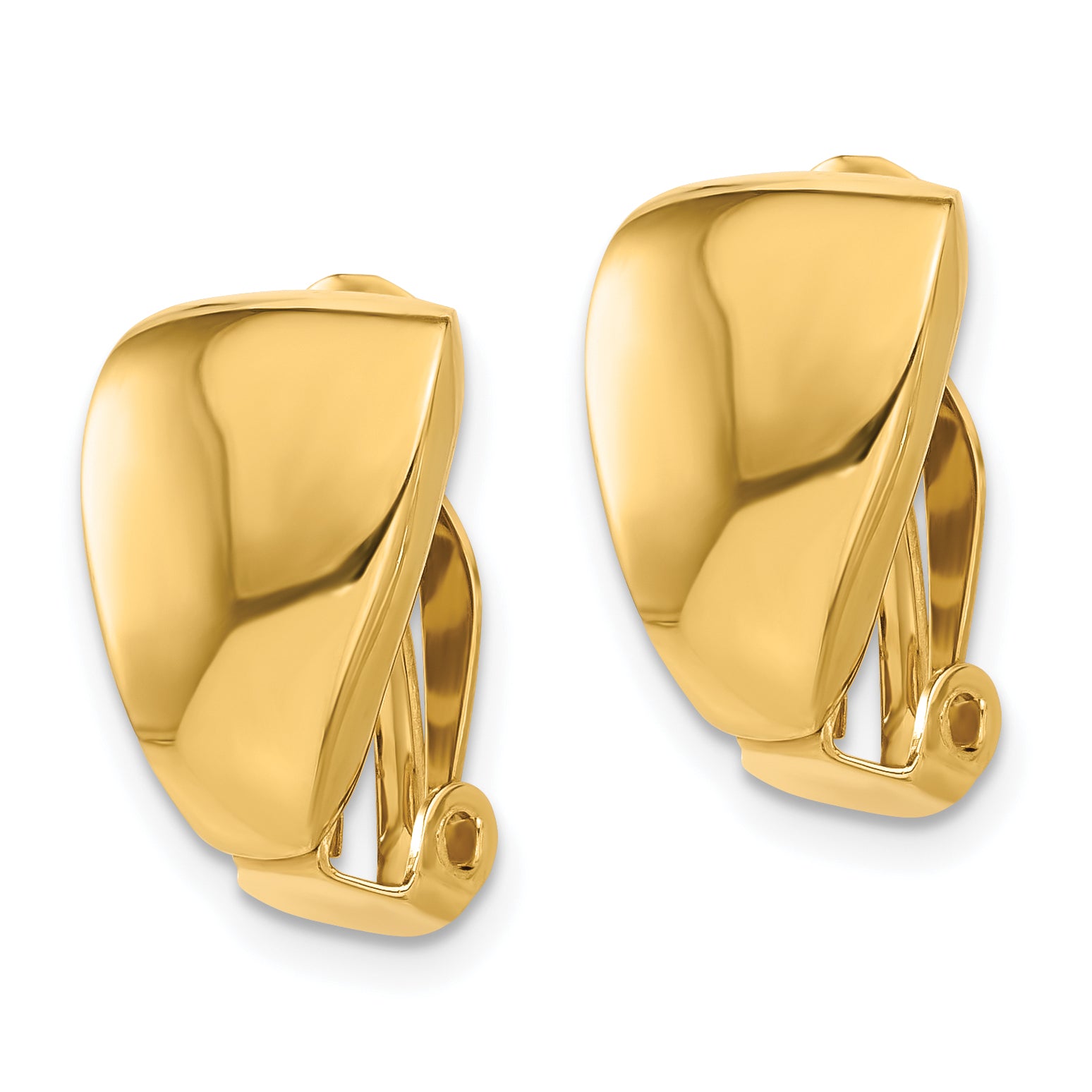 14K Polished Omega Clip Non-pierced Earrings Secondary image